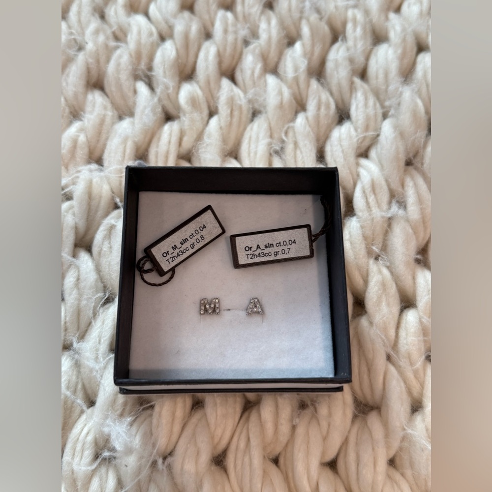 Silver Initial Earrings - image 6